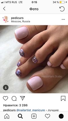 Simple Pedicure, Pedicure Designs Toenails, Toe Nail Color, Pretty Toe Nails, Cute Toe Nails, Pedicure Designs, Glamorous Nails, Nail Idea