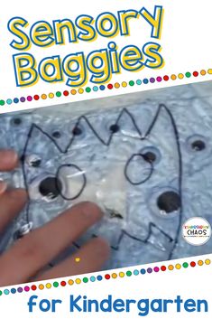 someone is making a face out of plastic baggies for their child's art project