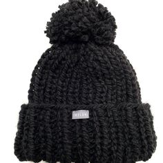 This is the same style hat as pictured but in black or red.  Be super cosy on cold days in this oversized hand knitted beanie with folded cuff. Single layer knit with large Pom made from super soft sumptuous chunky yarn. Your perfect choice if natural wool is not your thing and you're looking for a hypo-allergenic hat. Knitted with circular needles so there is no side seam. - Colours: Black or Red - Size: one size (oversized) - Length: about 10 inches / 25 centimetres from top to edge of brim (with brim folded up) - Material: 100% Soft-spun acrylic - Hand wash only in cold water. Reshape to dry. Do not iron. Do not dry clean. This listing is for black or red, but we also have this style hat in pink, navy and oatmeal - or if you'd like another shade, feel free to message us! Paste this link Wooly Hats, Hand Knit Hat, Knitted Beanie, Hat Beanie, Circular Needles, Knitted Hat, Skull Cap Beanie, Chunky Yarn, Same Style