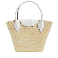 We love this modern classic from Pamela Munson, featuring hand stitched wheat straw with rich calfskin leather details. It's the ultimate summer staple you can wear with everything and the quality and craftsmanship will ensure it stays in your closet for many summers to come! Elegant Woven Straw Bag For Day Out, Chic Natural Straw Bag With Leather Trim, Designer Straw Bag For Summer, Elegant Leather Straw Bag With Leather Handles, Natural Straw Bag With Leather Trim, Designer Summer Straw Bag, Designer Straw Bag For Vacation, Designer Straw Bag With Braided Handles For Beach, Elegant Straw Bag With Leather Trim For Travel