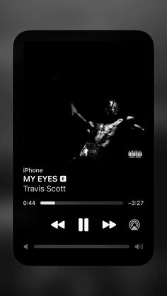 an mp3 player with the text my eyes is travis scott on it's screen