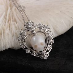 Carved Pearl, Edgy Jewelry, Skull Carving, Skull Necklace, Funky Jewelry, Heart And Soul, Fantasy Jewelry, Necklaces For Women, Gothic Jewelry