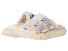 Deckers X Lab Ko-Z Slide - Women's Shoes : Beige/Pastel Pink : Leap to comfort with Deckers X Lab Ko-Z Slide. Leather and textile upper, lining and insole. Hook-and-loop with slip-on style closure. Intricate detailing allover. Synthetic outsole. Imported. Measurements: Weight: 8 oz Product measurements were taken using size 5, width M. Please note that measurements may vary by size. Weight of footwear is based on a single item, not a pair. Casual Indoor Slip-on Slides, Casual Indoor Sandals With Round Toe, Casual Slip-on Indoor Sandals, Casual Indoor Slip-on Sandals, Casual Slip-on Sandals For Indoor, Casual Slip-on Fabric Slippers, Casual Fabric Slip-on Slippers, White Casual Slippers With Ortholite Insole, Comfortable Slip-on Fabric Sandals