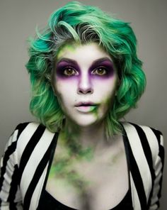 Occult Makeup, Carnaval Diy, Beetlejuice Costume, Awesome Makeup, Beetlejuice Halloween