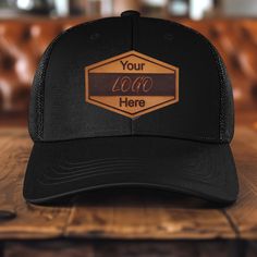 Black Leather Trucker Hat For Outdoor, Black Leather Trucker Hat With Leather Patch, Black Leather Trucker Hat, Outdoor Leather Hat With Custom Logo, Fall Maternity Shoot, Patch Hats, Custom Patch, Fall Maternity, Hat Patches