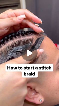 How To Braid Tiny Braids, How To Scalp Braid Step By Step, How To Braid From The Scalp Step By Step, Canerow Back Braids Hairstyles, Scalp Braids Styles, Stitch Braids Tutorial, How To Do Stitch Braids, How To Braid Cornrows Step By Step, How To Stitch Braid