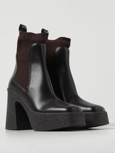 Flat Ankle Boots STELLA MCCARTNEY Woman color Brown Stella Mccartney Boots, Flat Ankle Boots, Stella Mccartney Shoes, Brown Flats, Ankle Boots Flat, Black Boots Women, Brown Ankle Boots, Brown Shoe, Suede Ankle Boots