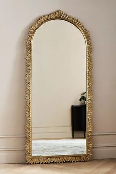 Demeter Dressing Mirror | Anthropologie Leaning Floor Mirror, Octagon Mirror, Floor Length Mirror, Long Mirror, Leaning Mirror, Leather Mirror, Floral Mirror, Rattan Mirror, Arched Mirror