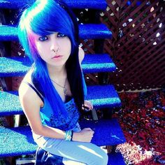 Blue Scene Hair, Scene Girls, Style Rock, Alternative Hair, Scene Hair