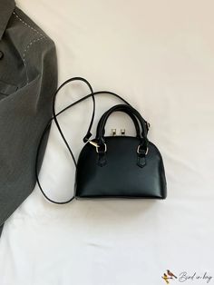 BirdinBag - Geometric Patchwork Shoulder Bag: Stylish Triangular Design, Solid Color, PU Leather - Womens New Fashion Office Satchel With Single Shoulder Strap, Office Handheld Satchel With Single Shoulder Strap, Chic School Satchel With Single Shoulder Strap, Dome Bag, Geometric Patchwork, Geometric Triangle, Word Wrap, Bag Bag, Bag For Women