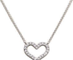 Fine Jewelry Heart Necklace Hallmarked, Classic Heart-shaped Hallmarked Necklace, Elegant Hallmarked Heart Necklace For Valentine's Day, Fine Jewelry Hallmarked Heart Necklace, Valentine's Day Heart-cut Necklace, Valentine's Day Brilliant Cut Open Heart Necklace, Valentine's Day Open Heart Brilliant Cut Necklace, Elegant Heart Necklace With Hallmark, Elegant Heart Pendant Necklace With Hallmark