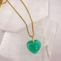 MEDIUM HEART JADE necklace Green Jade Necklace, Jade Necklace, Stainless Steel Pendant, Green Jade, Of The Earth, Jade Green, Pendant Set, Steel Chain, Stainless Steel Chain