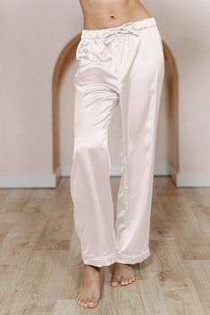 Getting ready the morning of your wedding just got cuter! Our Daybreak Satin Sleep Pants are available in White Pearl Satin for the Bride and all of our satin colors for your wedding party. These pants can be paired with our Daybreak Long Sleeve Shirt, our Sleepover Short Sleeve Shirt, or even our Dolled Up Tanktop. Have your crew be cohesive or have them mix and match with their choosing! For the bride-to-be, you can choose the White Pearl Satin option with a classic White Pearl piping edge or Satin Colors, Wedding Parties Colors, Bridesmaid Dress Colors, Sleep Pants, Satin Color, Colorful Party, Pink Satin, Fabric Shop, Color Swatches