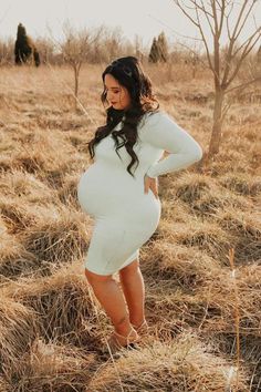 Maternity Styles, Modest Neckline, Maternity Photography Poses, Future Family, Dress With Long Sleeves, Maternity Dress, Maternity Fashion, Pregnancy Photos, Maternity Photography