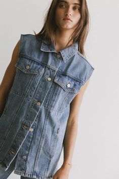 Two front pockets denim vest Summer To Fall, Cozy Sweater, Cargo Jeans, Zip Up Sweater, Collar Blouse, Cozy Sweaters, Denim Vest, Special Occasion Dresses, Graphic Hoodies