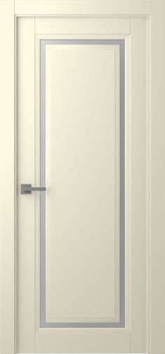 an open door with a metal handle on the front and side panels, in white