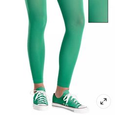 Add A Little Pep To Your Step With Our Green Footless Tights! These Long Green Leggings Feature Solid-Color, Opaque Coverage. Wear Them For A Fun Addition To Your Halloween Costume Or Spirited Team Gear! Green Footless Tights Product Details: 62% Nylon, 31% Metallic, 7% Spandex One Size Fits Up To Women's Size 8 (28 1/2in Waist, 39in Hip) Hand Wash Cold, Line Dry Stretch Green Legwear For Spring, Casual High Stretch Footless Tights, Trendy Stretch Footless Hosiery, Casual Green Compression Leggings, Green Stretch Thigh High Legwear, Casual Stretch Footless Legwear, Casual Full Length Tight Legwear, Casual Stretch Footless Hosiery, Green Casual Tights For Spring