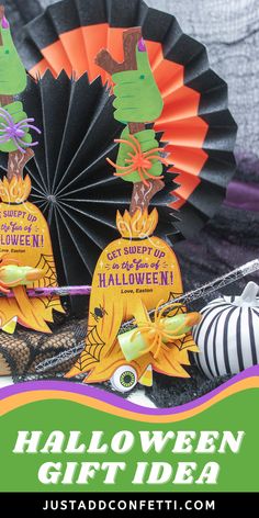 an image of halloween decorations on display with text overlay that reads, halloween gift idea