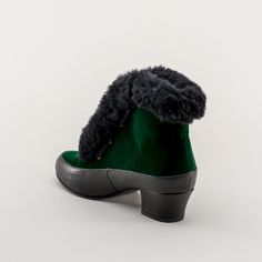 Alpen Retro Winter Booties are just the fashionable footwear you need for your winter vintage outfits. These booties are based on original Montgomery Ward overshoes, also known as galoshes, but are made as regular boots. We've stayed faithful to the velveteen upper and houndstooth lining, opting to use ethically sourced sheepskin trim and leather foxing and heel. These beautiful boots are cozy and practical for winter wear, with rubber soling. Protect your Alpens against the elements with Angelu Winter Vintage Outfits, Shoe Wax, American Duchess, How To Clean Suede, Nevada Usa, Winter Vintage, Montgomery Ward, Fabric Shoes, Beautiful Boots