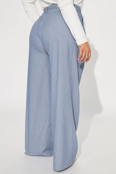 Available In Khaki And SlateBlue. Trouser Pant High Rise Clasp & Zip Closure Front Pleats Hand Pockets Wide Leg Non Stretch 74% Polyester 21% Cotton 5% Spandex Imported | Count On It Trouser Pant in Slate Blue size Medium by Fashion Nova Denim Blue Wide Leg Bottoms For Work, Wide-leg Denim Blue Bottoms For Work, Wide Leg Denim Blue Bottoms For Work, Denim Blue Straight Bottoms With Elastic Waistband, Denim Blue Bottoms For Business Casual In Spring, Spring Business Casual Denim Blue Bottoms, Spring Business Casual Denim Pants, Versatile Denim Blue Bottoms With Elastic Waistband, Chic Straight Denim Blue Pants