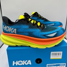 Brand New, Never Worn. No Flaws. Includes Original Box. Authentic Hoka One One Clifton 9 Athletic Shoes Waterproof Goretex Edition Unisex Shoes. Men’s Size 6 And / Or Women’s Size 7 Regular Width. Current Style. Sold Out In This Size. “A Cushioned Ride, Rain Or Shine. Empowering Runners To Log Their Miles No Matter The Weather Our Classic Clifton Has Been Updated With Gore-Tex Invisible Fit And Weather-Ready Traction Pods. Hoka’s First-Ever Weatherproof Road Shoe, This Splash-Ready Silhouette Fe Dynamic Blue Running Shoes For Outdoor, Blue Dynamic Walking Shoes For Outdoor Activities, Blue Dynamic Walking Shoes For Outdoor, Dynamic Trail Running Shoes For Marathon, Dynamic Blue Walking Shoes For Outdoor Activities, Blue Trail Running Sneakers With Air Cushioning, Blue Breathable Trail Running Shoes For Outdoor, Dynamic Blue Running Shoes With Vibram Sole, Blue Sporty Running Shoes For Outdoor Activities