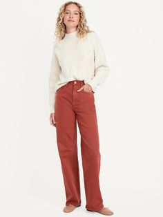 Extra High-Waisted Sky-Hi Wide-Leg Jeans | Old Navy Womens Fall Pants, Colored Pants Outfits, Fall Session, Color Pants, Fall Pants, Pants Outfits, Stylish Pants, Trendy Fall Outfits, Cute Winter Outfits