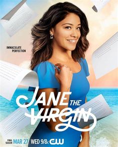 the poster for jane the virgin, starring in season 2 and 3 with an attractive young woman