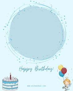 a happy birthday card with a cupcake and balloons