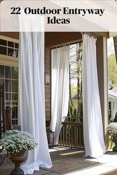 Transform your outdoor entryway into a cozy and private retreat with stylish outdoor curtains, adding both functionality and elegance Outdoor Curtains