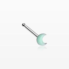 Glow in the Dark Crescent Moon Nose Stud Ring-Green Moon Nose Stud, Cute Nose Rings, Accessories Board, Nose Piercings, Nose Piercing Jewelry, Nose Studs, Woman Accessories, Body Modification, Nose Jewelry