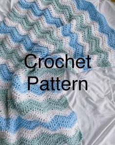 a crochet blanket is laying on a bed with the text, crochet pattern