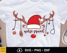 a t - shirt with the words nurse squad on it and some medical supplies around it