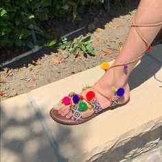 Colorful Lace Up Sandals Playful Open Toe Flip Flops For Summer, Playful Flat Flip Flops For Vacation, Playful Open Toe Sandals For Summer, Playful Flat Flip Flops For Spring, Playful Round Toe Sandals For The Beach, Playful Open Toe Beach Sandals, Playful Closed Toe Sandals For Summer, Playful Open Toe Sandals For The Beach, Playful Sandals For Summer Vacation