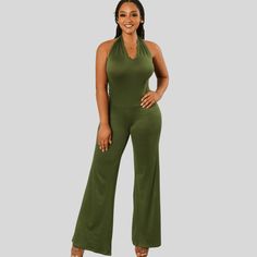 Introducing Elina, the ultimate combination of style and comfort. This Halter Neck Loose leg Jumpsuit is perfect for those who want to make a statement while staying effortlessly chic. Elevate your wardrobe with Elina today! Unisex Outfits, Jean Romper, Lingerie For Men, Lingerie Panties, Long Jeans, Long Jumpsuits, Jean Top, Short Rompers, Fashion Set