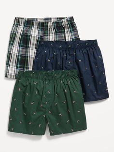 Pack includes 3 pairs of boxer shorts, each in a different color, print or pattern.  Elasticized waistband.  Fly front.  Soft-washed 100% cotton poplin for the ultimate soft underwear.  We put it through the wringer so you don't have to.  Sits at wai Casual Green Multi-pack Boxer Briefs, Green Casual Bottoms Multi-pack, Casual Green Bottoms Multi-pack, Casual Green Multi-pack Bottoms, Casual Green Cotton Boxer Briefs, Casual Multicolor Multi-pack Boxer Briefs, Mens Boxer Shorts Pattern, Boxers Outfit Female, Boxers Outfit