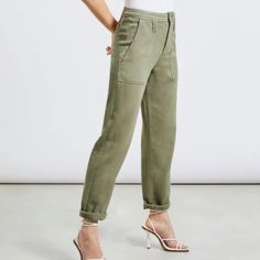 New Never Used Mint Condition Size 28 Iseam 30” Reiko - Pauline Color Pants - Khaki - Woman Zx Relaxed Fit High Rise Khaki Pants, High Rise Khaki Pants With Relaxed Fit, High Rise Khaki Jeans For Work, High Rise Relaxed Fit Khaki Pants, Khaki Pants With Patch Pockets, Fitted High Rise Pants With Patch Pockets, Mid-rise Tapered Pants With Belt Loops, Khaki Tapered Leg Cargo Jeans, High-rise Khaki Pants For Workwear