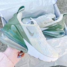 Brand New With Box Authentic Swarovski On 4 Sides And Back Nike Air Max 270 Cream, Cute Air Maxes, Nike Bubble Shoes, Nike 270 Shoes, Nike Shoes For Girls, 270 Nike Shoes, Trendy Running Shoes