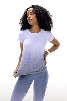 Bring the feels. The Aurora Gradient Short Sleeve Top has a comfy, relaxed silhouette, so you can stay cozy and on-trend from yoga to lounge. Looks so good layered under jackets Casual Purple Activewear For Loungewear, Lavender Athleisure Activewear For Loungewear, Lavender Sporty Activewear For Loungewear, Lavender Stretch Activewear For Loungewear, Sporty Spring Activewear For Relaxation, Spring Lavender Athleisure Activewear, Lavender Athleisure Activewear For Spring, Spring Lavender Activewear For Workout, Lavender Activewear For Spring Workout