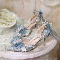 Customized Product. Ship In 5-20 Days. is not eligible for return. Fabric Material: PuColor: Green. BluePlatform Height: 7cm/2.76" Royalty Dr, Red Block Heels, Custom Heels, Steampunk Fashion Female, Blue Stuff, Wedding High Heels, Beaded Strap, Steampunk Fashion Male, Pink Stuff