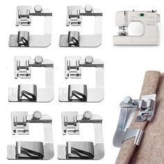 the sewing machine has six different attachments