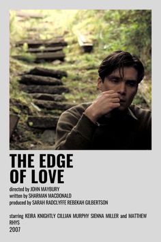 the edge of love movie poster with man staring at camera and stairs leading up to him