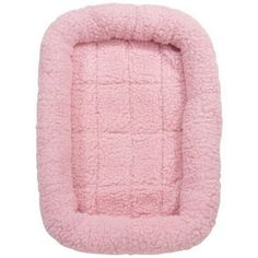 a pink dog bed that is made out of fleey material