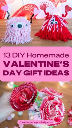 valentine's day gift ideas for kids to make with yarn and pom poms