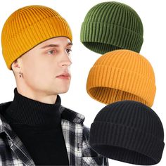 PRICES MAY VARY. 【Fashionista’s Choice】- Mini plain rolled up edge Knitted skullcap is the most fashionable hat now. The fisherman hat adds comfort and style to any outfit. 【Short Style Above Ears】- Width 8.3 inch(21cm) / Height 6.5 inch(16.5cm) Stretchable Fits Head Circumference 21~23 inch(53~58cm). Upgraded size delivers more cozy. 【Premium Seamless Handmade】- This sailor beenie is finished by hand. Make the crown smoother and more elasticity. Seamless design make it looks expensive. 【Perfect Skater Beanie, Fishers Hat, Patagonia Beanie, Small Beanie, Beanies For Men, Summer Beanie, Fisherman Beanie, Crochet Beanies, Clothing Reference