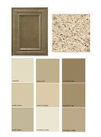 some brown and beige paint colors with different types of wood grains on the walls