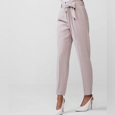 Express Ankle High Rise Sash Tie Dress Pants Never Worn High Waisted Tie Pants, Tie Waist Pants Outfit, High Waisted Pants Work, Funky Fits, Petite Dress Pants, Business Clothes, High Waisted Dress Pants, Clothing Aesthetic, Tie Waist Pants