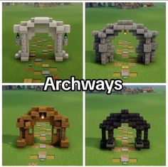 Minecraft Gate Ideas, Minecraft Copper Builds, Minecraft Color Palette, Cyberpunk Minecraft, Minecraft Archway, Minecraft Tricks, Minecraft Path, Cool Minecraft Creations, Minecraft Inspiration