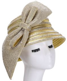 Bling, Bling Hat Style: HM1060 Color: Gold Crown Circumference: 23" Crown Height: 4.5" Brim Height: 4" Gatsby Style Adjustable Hat With Curved Brim, Adjustable Curved Brim Gatsby Hat, Adjustable Gatsby Hat With Curved Brim, Gatsby Style Wide Brim Adjustable Hats, High Crown Hats For Winter Party, Winter Party Hat With High Crown, High Crown Winter Party Hat, Party Mini Hat With Short Brim, Winter Party Cloche Cap Hat