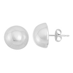 These sterling silver dome stud earrings are the perfect way to dress up any ensemble.EARRING DETAILS Diameter: .45 in. Backings: post Metal: rhodium-plated sterling silver Size: One Size. Gender: female. Age Group: adult. Silver Domed Minimalist Jewelry, Elegant Sterling Silver Rounded Earrings, Elegant Rounded Sterling Silver Earrings, Classic Silver Rounded Jewelry, Classic Rounded Silver Jewelry, Sterling Silver Domed Jewelry Gift, Domed Sterling Silver Jewelry For Gifts, Domed Sterling Silver Jewelry Gift, Silver Domed Jewelry With Polished Finish