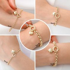 "You'll be the happiest person on earth everytime you wear this special design 14k Rolo Link Heart Charm Bracelet! Don't forget to buy this bracelet as a gift for your loved ones to make them super happy with such unique present!  ◖ P R O P E R T I E S ◗ * Material: 14k Gold (100% real, not plated, not filled)  * Handmade Jewelry * Weight (for 7\", w/ Heart Charm): Size #1: 3,2 gram Size #2: 4,8 gram Size #3: 6,7 gram Size #4: 7,8 gram Size #5: 8,8 gram * Weight of Charm: Heart Charm: 1 gram Ple Gift Heart Bracelet In Yellow Gold With Lobster Clasp, Yellow Gold Heart Bracelet Gift, Yellow Gold Heart Bracelet With Lobster Clasp, Valentine's Day Heart Bracelet With Circular Charms, Valentine's Day Heart Bracelet With Charms, Valentine's Day Gift Tarnish Resistant Chain Bracelet, Heart-shaped Chain Bracelet With Lobster Clasp As Gift, Valentine's Day Gift Chain Bracelet With Lobster Clasp, Jewellery Marketing